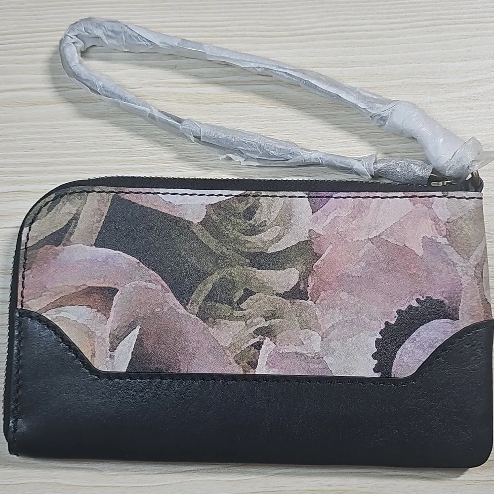 NEW Frye Effie Floral Print Wristlet Zip-around card holder Gold Hardware H13 - Picture 10 of 11